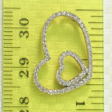 Load image into Gallery viewer, 14k Yellow Gold Heart in Heart Diamond Pendant Necklace