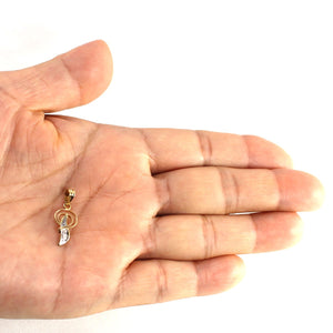 14k Yellow Gold Initial P Pendant with Diamonds