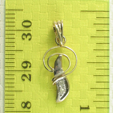14k Yellow Gold Initial P Pendant with Diamonds