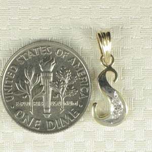 14k Yellow Gold Initial S Pendant with Diamonds