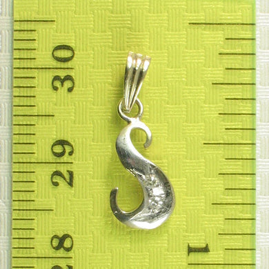 14k Yellow Gold Initial S Pendant with Diamonds