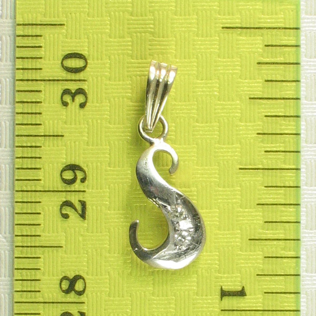 14k Yellow Gold Initial S Pendant with Diamonds