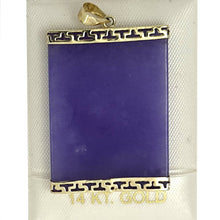 Load image into Gallery viewer, 14k Yellow Gold Lavender Jade Board Pendant