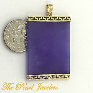 14k Yellow Gold Lavender Jade Board Pendant