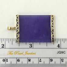 Load image into Gallery viewer, 14k Yellow Gold Lavender Jade Board Pendant