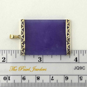 14k Yellow Gold Lavender Jade Board Pendant