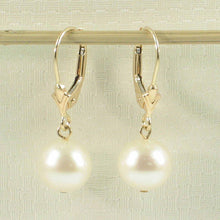 Load image into Gallery viewer, 14K White Gold Pink Pearl Leverback Dangle Earrings