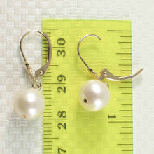 Load image into Gallery viewer, 14K White Gold Pink Pearl Leverback Dangle Earrings