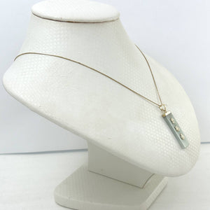 14kt Yellow Gold “Love” “Good Luck” “Long Life” Celadon Green Jade Pendant