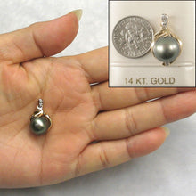 Load image into Gallery viewer, 14k Yellow Gold Octopus Black Tahitian Pearl &amp; Diamond Pendant