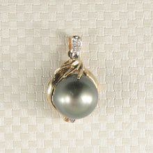 Load image into Gallery viewer, 14k Yellow Gold Octopus Black Tahitian Pearl &amp; Diamond Pendant