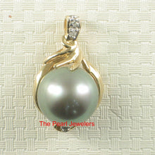 Load image into Gallery viewer, 14k Yellow Gold Octopus Black Tahitian Pearl &amp; Diamond Pendant