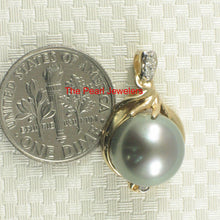 Load image into Gallery viewer, 14k Yellow Gold Octopus Black Tahitian Pearl &amp; Diamond Pendant