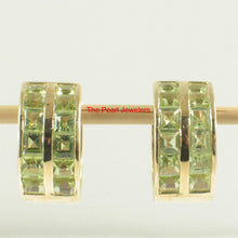 Load image into Gallery viewer, 14K Yellow Gold Omega Clip Peridot Channel Setting Earrings