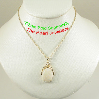 14k Yellow Gold Oval Australia Opal Pendant