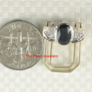 14k Yellow Gold Oval Sapphire with Diamond Halo Pendant