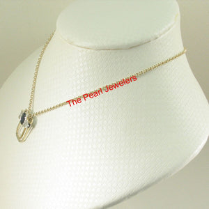 14k Yellow Gold Oval Sapphire with Diamond Halo Pendant