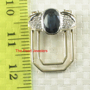 14k Yellow Gold Oval Sapphire with Diamond Halo Pendant