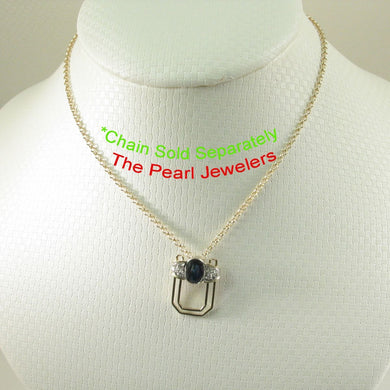 14k Yellow Gold Oval Sapphire with Diamond Halo Pendant