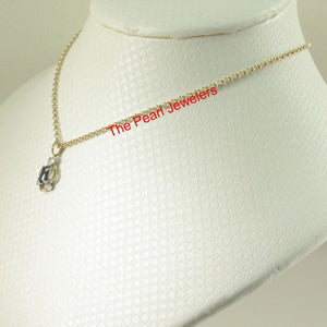 14k Yellow Gold Oval Sapphire & Diamond Pendant
