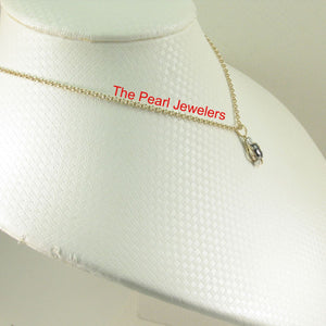 14k Yellow Gold Oval Sapphire & Diamond Pendant