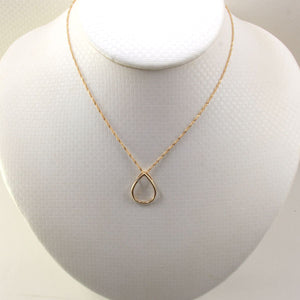 14k Yellow Gold Raindrop Diamond Pendant