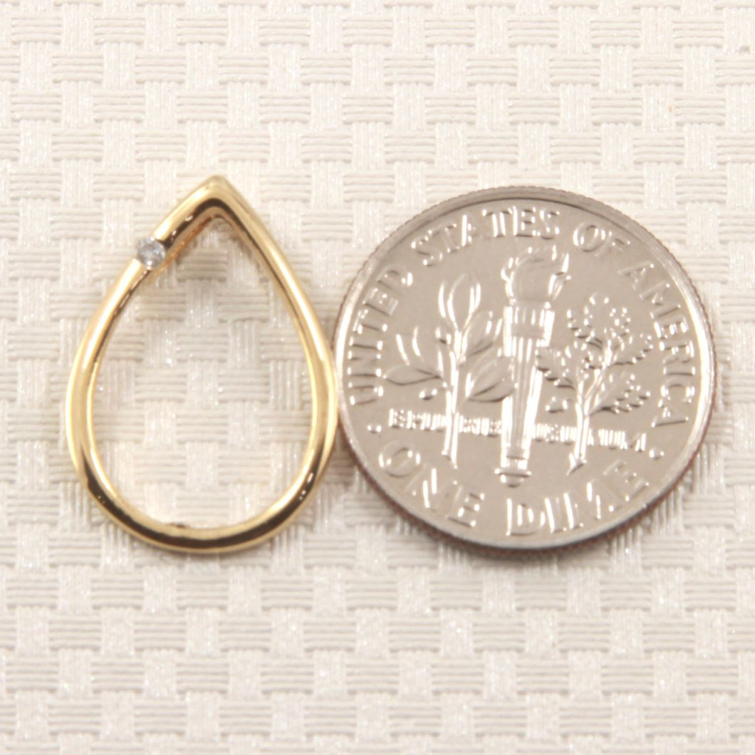 14k Yellow Gold Raindrop Diamond Pendant
