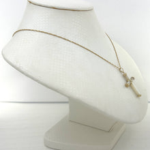 Load image into Gallery viewer, 14k Yellow Gold Religious Cross Mother of Pearl Pendant