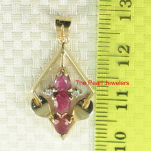 Load image into Gallery viewer, 14k Yellow Gold Ruby &amp; Diamond Pendant – Unique Design