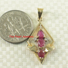 Load image into Gallery viewer, 14k Yellow Gold Ruby &amp; Diamond Pendant – Unique Design