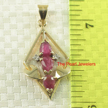Load image into Gallery viewer, 14k Yellow Gold Ruby &amp; Diamond Pendant – Unique Design