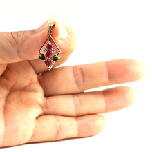 Load image into Gallery viewer, 14k Yellow Gold Ruby &amp; Diamond Pendant – Unique Design