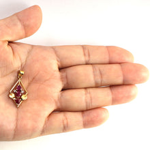 Load image into Gallery viewer, 14k Yellow Gold Ruby &amp; Diamond Pendant – Unique Design