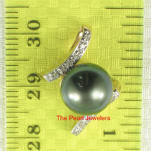 Load image into Gallery viewer, 14k Yellow Gold Twin-Bar Black Tahitian Pearl Pendant