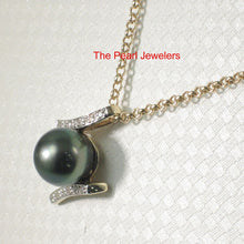 Load image into Gallery viewer, 14k Yellow Gold Twin-Bar Black Tahitian Pearl Pendant