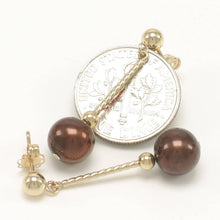 Load image into Gallery viewer, 14K Yellow Gold Twist Tube Tin-Cup Pearl Earrings – Mixed Colors