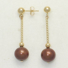 Load image into Gallery viewer, 14K Yellow Gold Twist Tube Tin-Cup Pearl Earrings – Mixed Colors