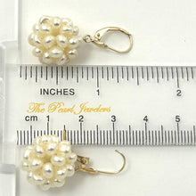 Load image into Gallery viewer, 14K Yellow Gold White Pearl Ball Leverback Earrings (15mm)