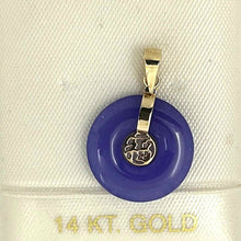 Load image into Gallery viewer, 14k Gold BLESSING Oriental Lavender Jade Pendant Necklace
