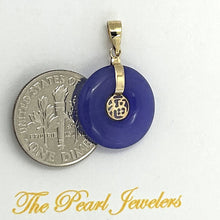 Load image into Gallery viewer, 14k Gold BLESSING Oriental Lavender Jade Pendant Necklace