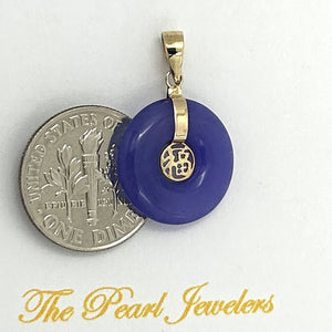 14k Gold BLESSING Oriental Lavender Jade Pendant Necklace