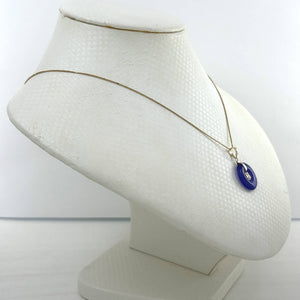 14k Gold BLESSING Oriental Lavender Jade Pendant Necklace