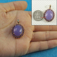 Load image into Gallery viewer, 14k Yellow Gold Cabochon Lavender Jade &amp; Amethyst Pendant Necklace