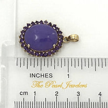 Load image into Gallery viewer, 14k Yellow Gold Cabochon Lavender Jade &amp; Amethyst Pendant Necklace