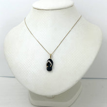 Load image into Gallery viewer, 14k Solid Yellow Gold Diamond Flip-Flop Slipper Black Onyx Pendant Necklace