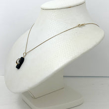 Load image into Gallery viewer, 14k Solid Yellow Gold Diamond Flip-Flop Slipper Black Onyx Pendant Necklace