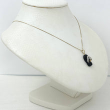Load image into Gallery viewer, 14k Solid Yellow Gold Diamond Flip-Flop Slipper Black Onyx Pendant Necklace