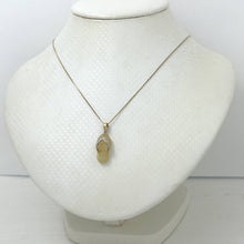 Load image into Gallery viewer, 14k Solid Yellow Gold Diamond Flip-Flop Slipper Yellow Jade Pendant Necklace