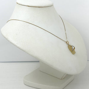 14k Solid Yellow Gold Diamond Flip-Flop Slipper Yellow Jade Pendant Necklace