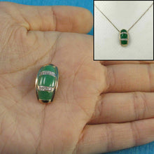 Load image into Gallery viewer, 14k Yellow Gold Diamond Green Jade Pendant Necklace